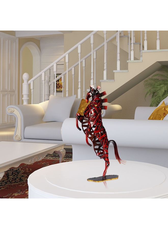 توراتس منحوتة من المعدن بتصميم حصان منسوج أحمر 31 x 11 x 26سم  - Image 4