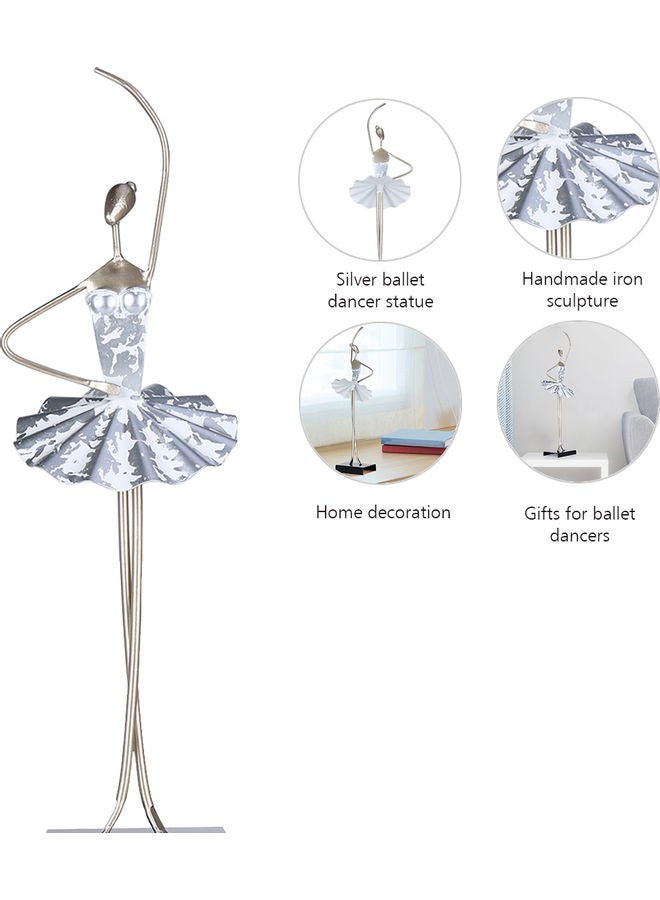توراتس تمثال راقصة الباليه فضي - Image 3