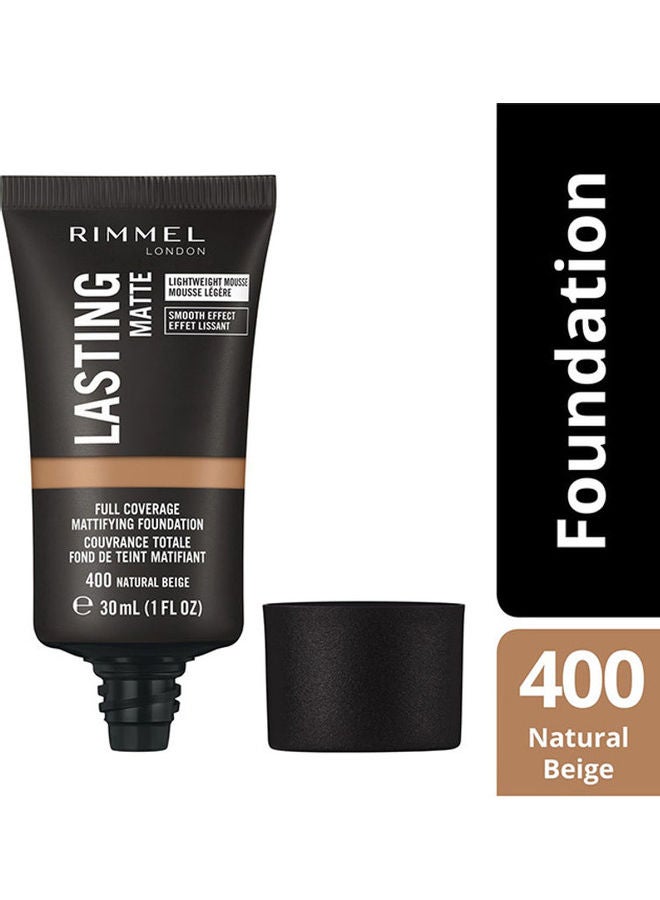 RIMMEL LONDON Lasting Matte Foundation – 400 –Natural Beige  - Image 2