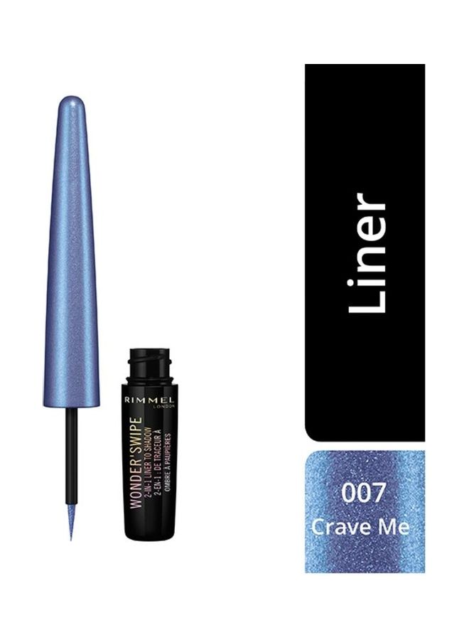 RIMMEL LONDON - Wonder'Swipe 2-In-1 Eyeliner To Shadow 007 Crave Me - Image 1