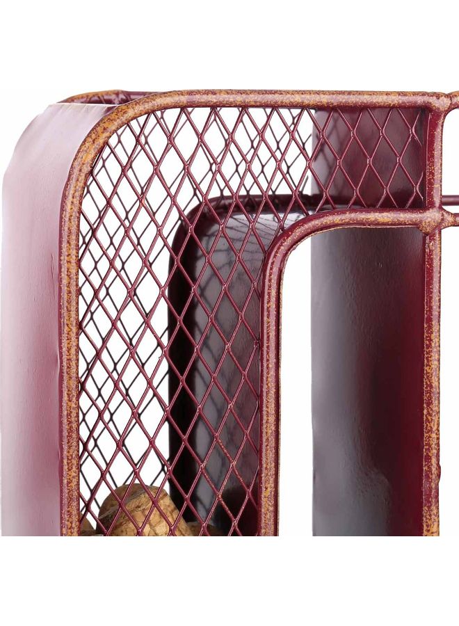 TOOARTS Letter-M Bottle Display Rack Brown - Image 3