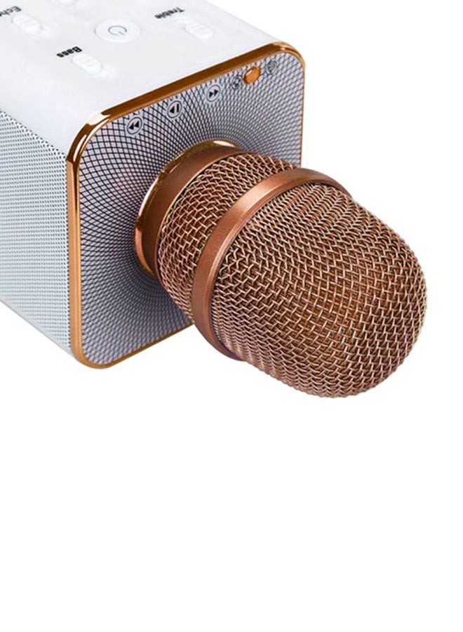 Voberry Q7 Bluetooth Karaoke Speaker Microphone ZZP61118821GD_U00491 Gold/White - Image 4