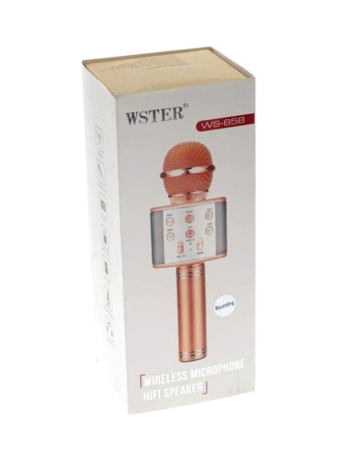 WSTER Wireless Handheld Karaoke Microphone WS-858 Gold/Silver - Image 4