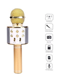 Smartek Ws-858G Karaoke Bluetooth Karaoke Bluetooth Microfone Sem Fio  Dourado