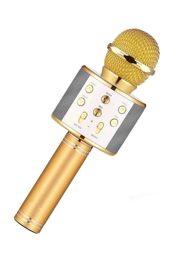 WSTER - Bluetooth Karaoke Microphone WS-858 Gold/White - Image 1