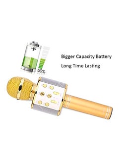 WSTER Bluetooth Karaoke Microphone WS-858 Gold/White  - Image 4