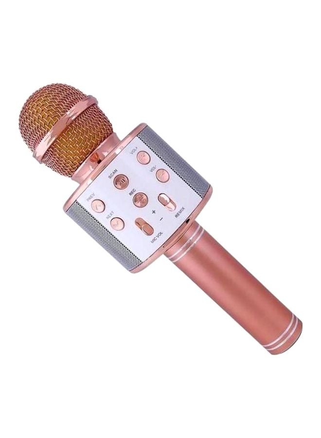 ويستر ميكروفون كاريوكي بمكبر صوت يعمل بتقنية البلوتوث ws858 وردي أبيض - Image 2