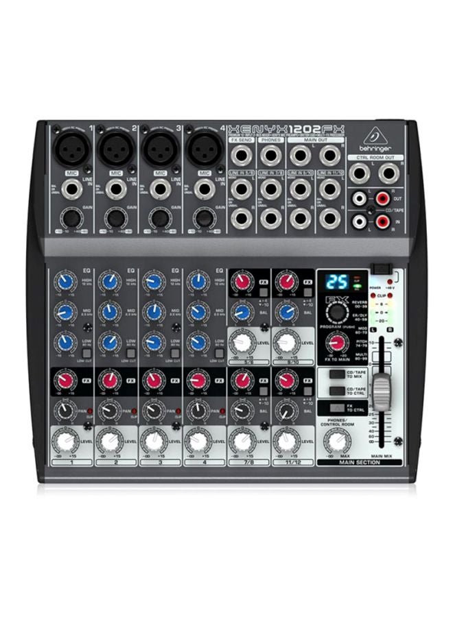 behringer Premium 12-Input 2-Bus Mixer With Multi-FX Processor 1202FX Grey/Red/Blue - Image 2