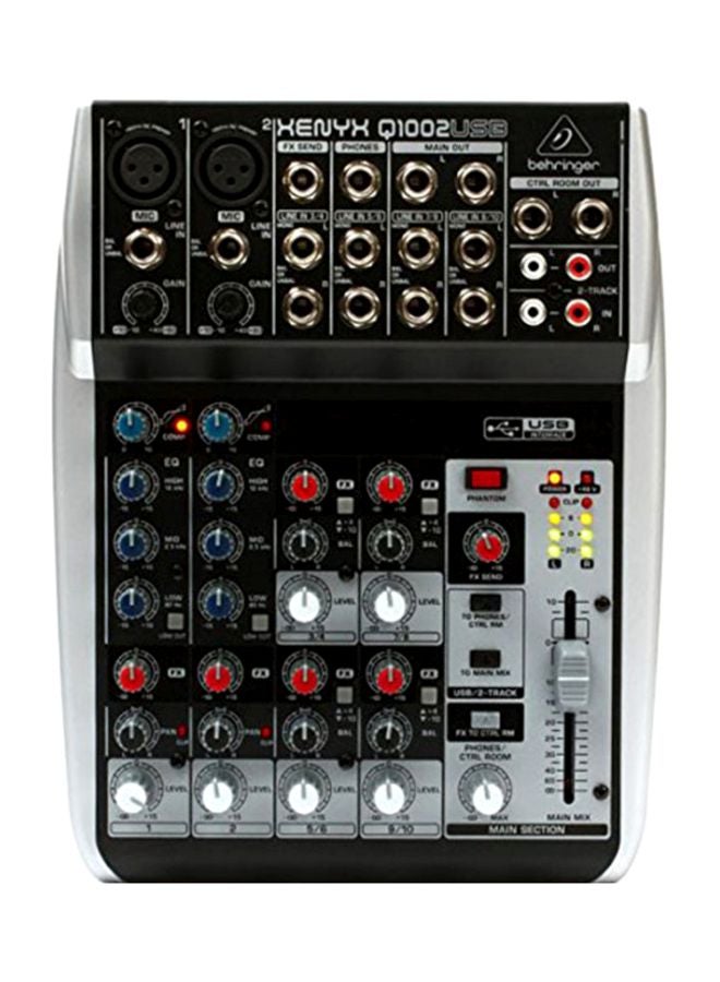 behringer Premium 10-Input 2-Bus Mixer Q1002USB Grey/Red/Blue - Image 1