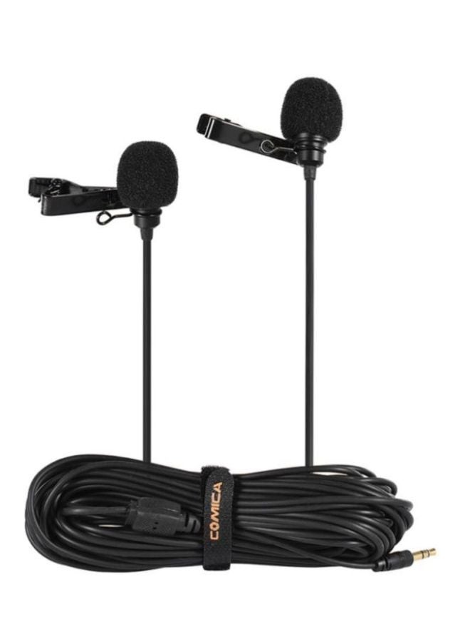 كوميكا ميكروفون ثنائي الرأس يمكن تعليقه على الملابس D4803-1B1 أسود  - Image 2