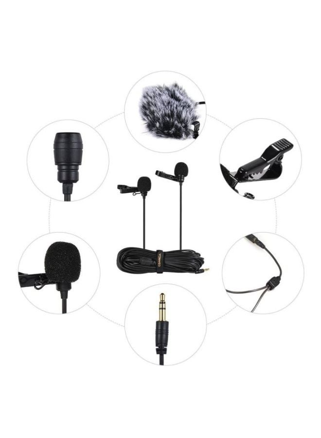 كوميكا ميكروفون ثنائي الرأس يمكن تعليقه على الملابس D4803-1B1 أسود  - Image 5