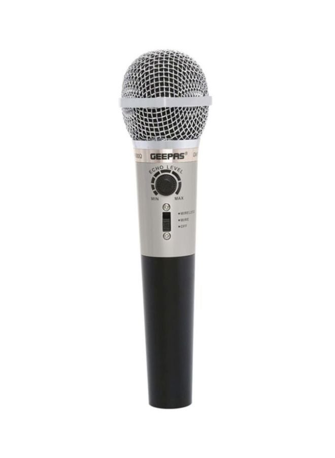GEEPAS Wire And Wireless Echo Microphone GMP 3927 Silver/Black  - Image 1