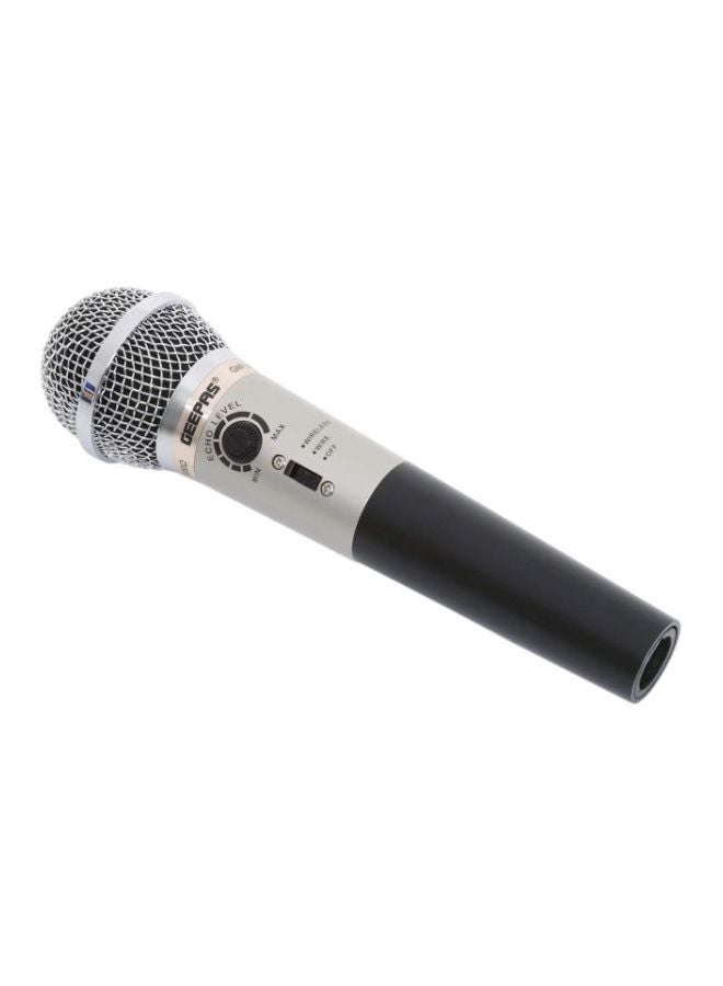 GEEPAS Wire And Wireless Echo Microphone GMP 3927 Silver/Black  - Image 3