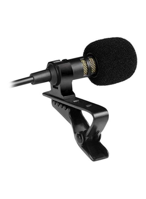 Professional Grade Lavalier Microphone Omnidirectional Mic With Easy Clip On System Perfect For Recording Youtube/Interview/Video Conference/Podcast/Voice Dictation/iPhone/ASMR 10765900 Black
