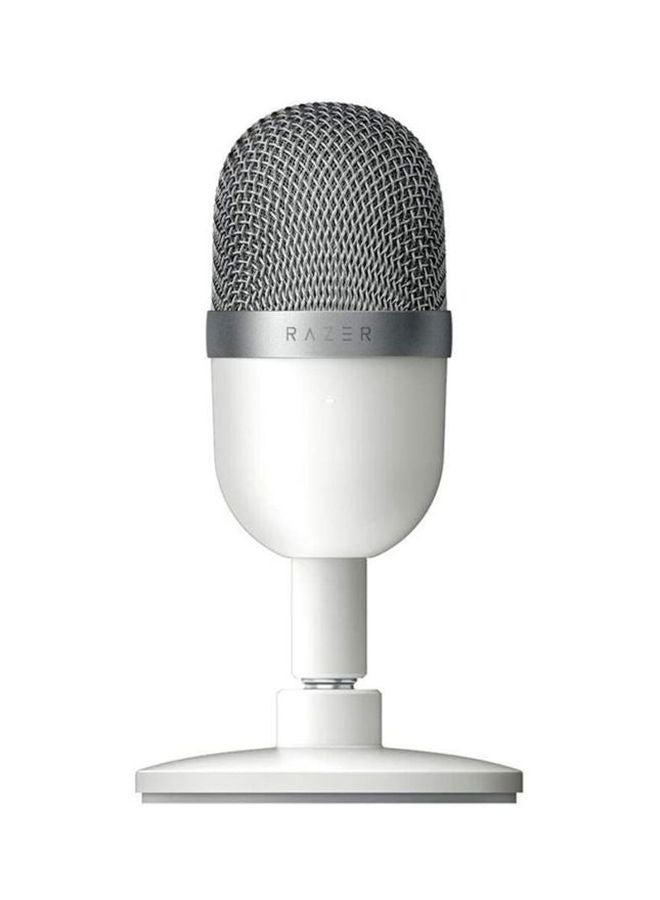 RAZER - Seiren Mini USB Condenser Microphone: Professional Recording Quality, Precise Supercardioid Pickup Pattern, Tilting Stand, Shock Resistant, For Streaming and Gaming on PC - Mercury White - Image 1