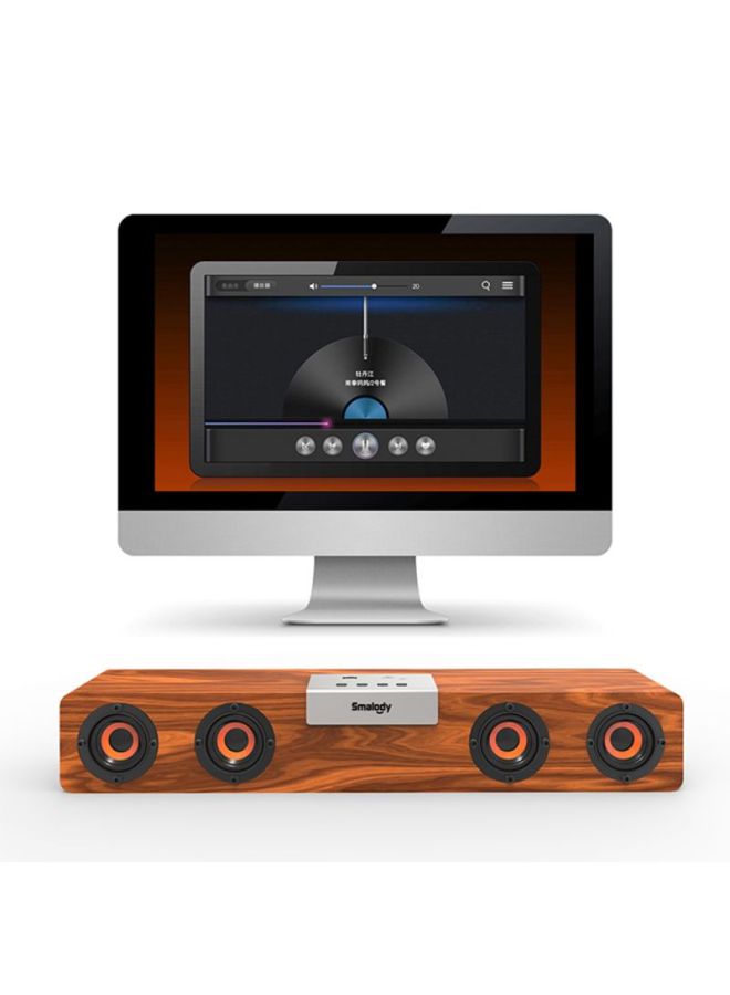 Smalody Retro Wireless Bluetooth Subwoofer Speaker Brown  - Image 3