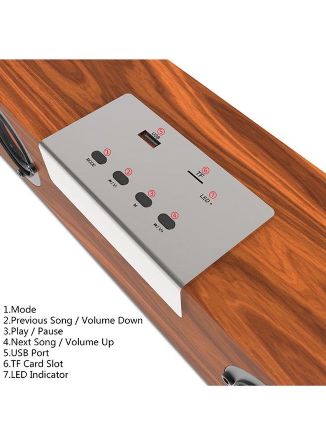Smalody Retro Wireless Bluetooth Subwoofer Speaker Brown  - Image 4