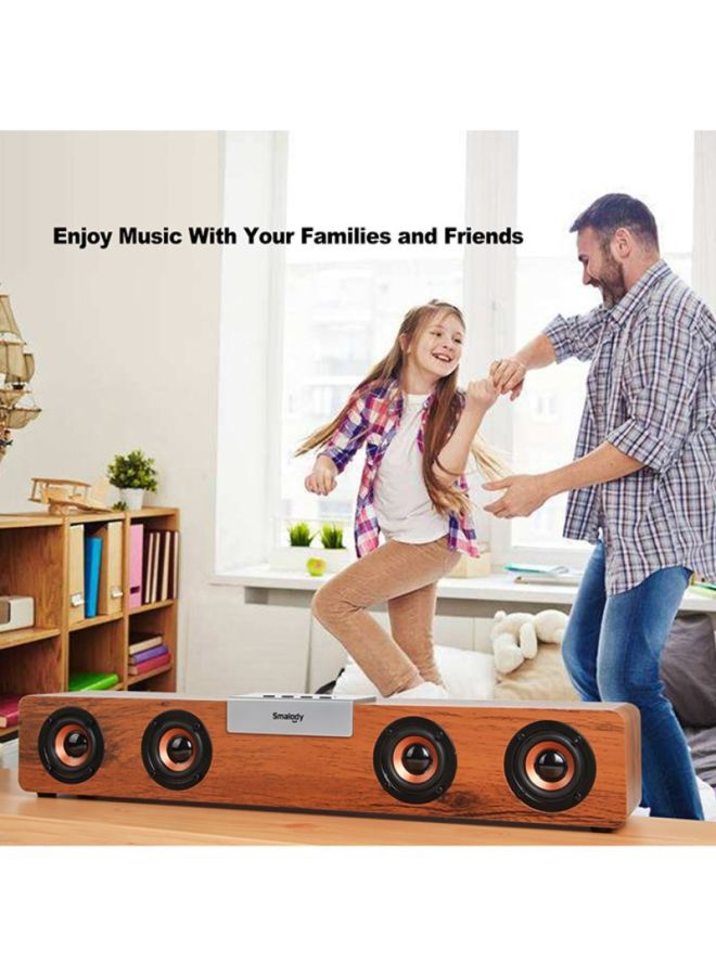 Smalody Retro Wireless Bluetooth Subwoofer Speaker Brown  - Image 5