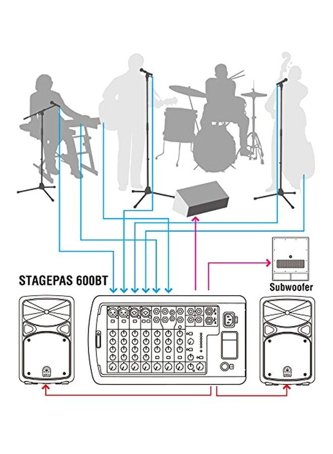 YAMAHA - Portable PA System With Bluetooth STAGEPAS 600BT Black - Image 1