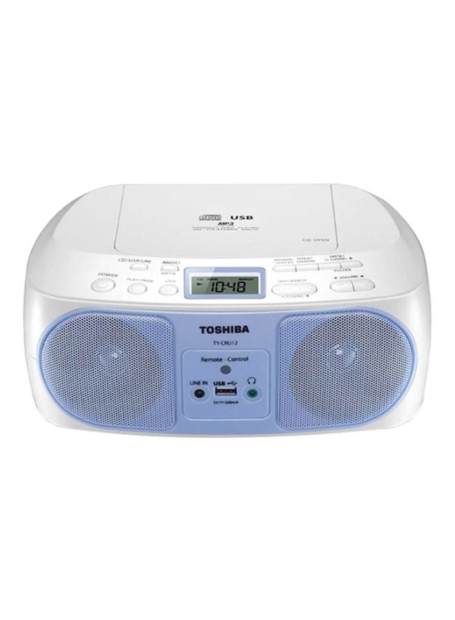 Toshiba - Portable Radio Cassette Recorder With MP3/CD/USB TY-CRU12 (L) BLUE BS Silver/Blue - Image 1