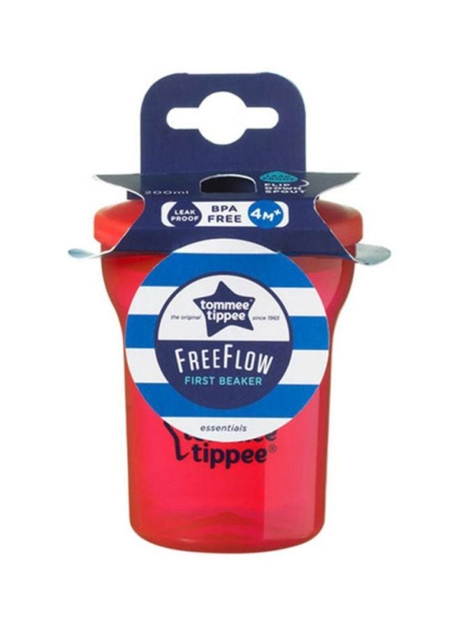 tommee tippee - Essentials Free Flow First Beaker Sippy Cup, 200ml - Red - Image 1