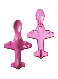 tommee tippee Aeroplane Shape Spoon, Pack Of 2 - Purple  - Image 1