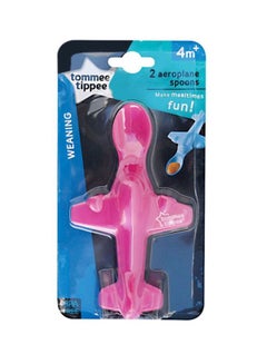 tommee tippee Aeroplane Shape Spoon, Pack Of 2 - Purple  - Image 2