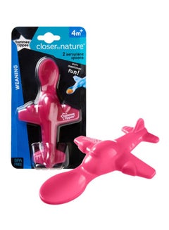 tommee tippee Aeroplane Shape Spoon, Pack Of 2 - Purple  - Image 3