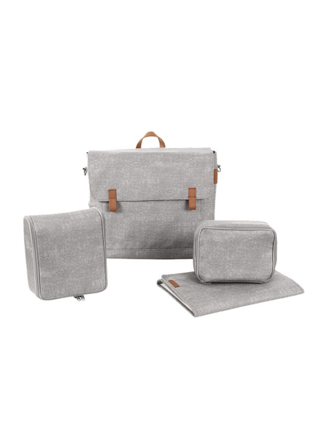 4-Piece Modern Changing Bag Set - Grey/Brown