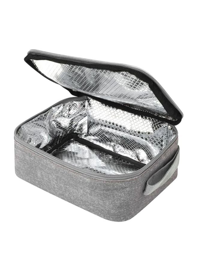 4-Piece Modern Changing Bag Set - Grey/Brown