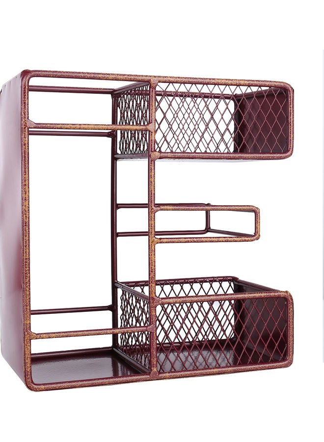 Decorative Metal Letter- E Glass Bottle Rack Wine red
