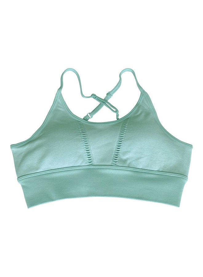 Generic - 2-Piece Sports Bra And High Waist Legging Set Light Green - Image 1