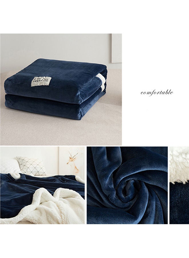 Solid Bed Blanket Flannel Light Blue 200x230cm  - Image 2