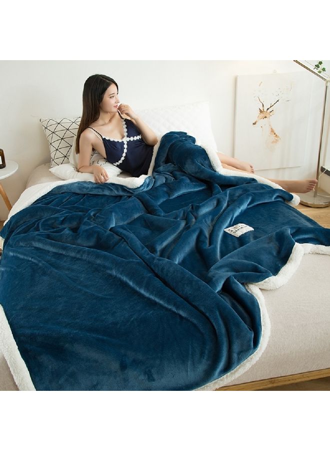 Solid Bed Blanket Flannel Light Blue 200x230cm  - Image 1