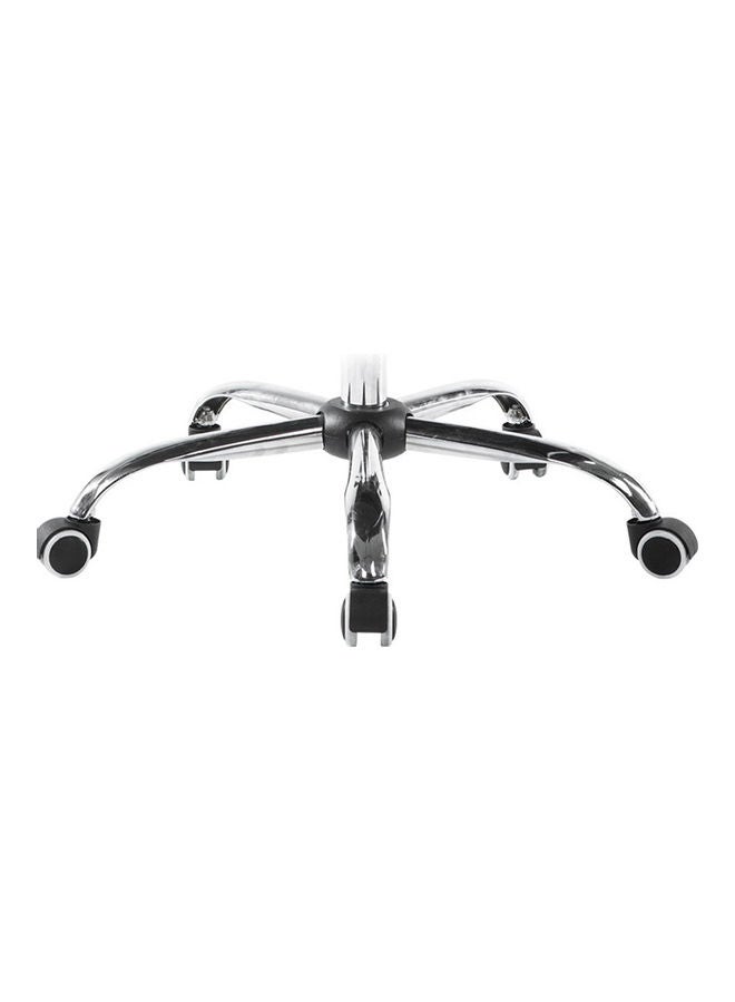 Leather Adjustable Ergonomic Headrest Armrest And Lumbar Support High Back Office Chair Black/Silver 122 x 60 x 50cm