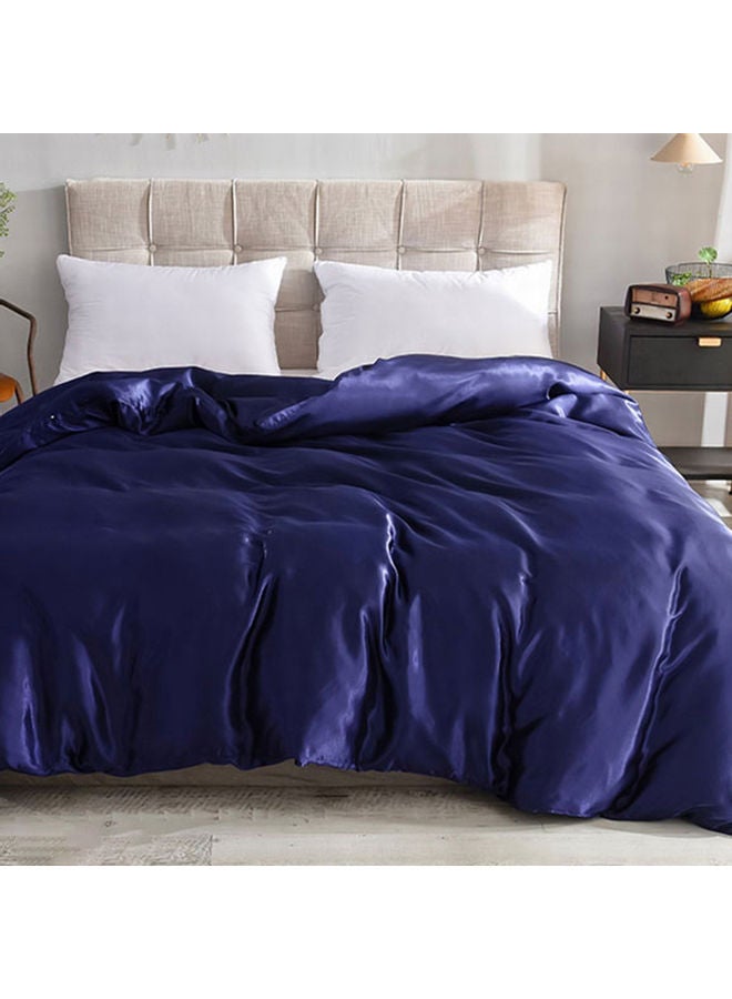 4-Piece Quilt Cover Set Silk Blue 220 x 230cm - Image 4