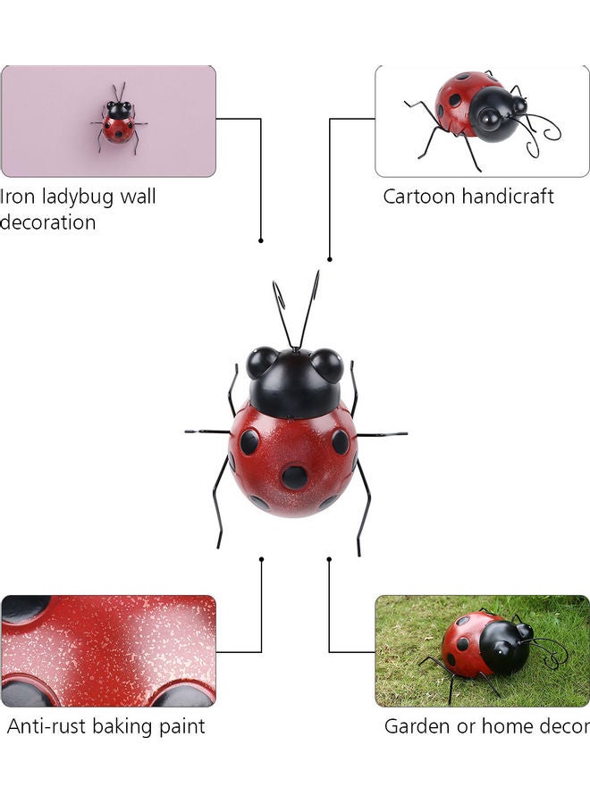 TOOARTS Decorative Metal  Ladybug Red/Black - Image 4