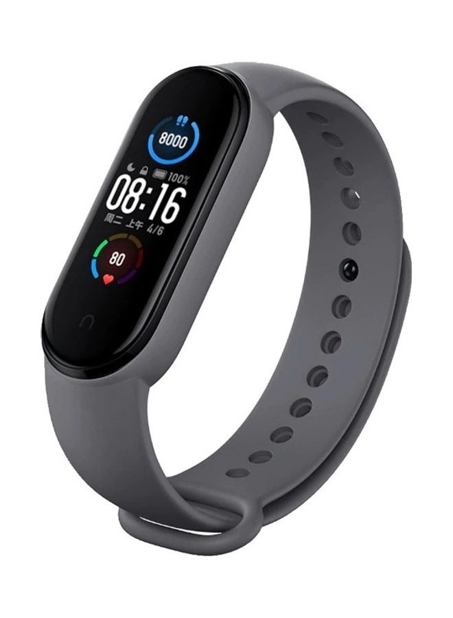 هوها سوار بديل من السيليكون لساعة شاومي مي باند 5/4/3 رمادي داكن