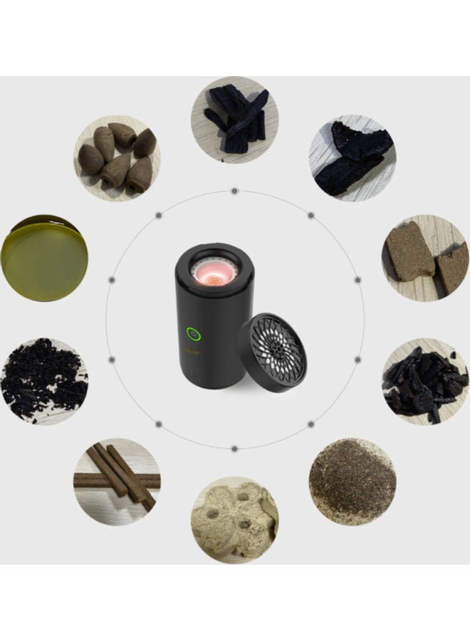 Sharpdo Portable Usb Large Cylinder Electric Incense Burner Black 14 x 7 x 7cm - Image 4