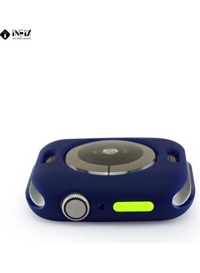 INEIX Soft Silicone Case Cover For Apple Watch 44 mm Dark Blue  - Image 4