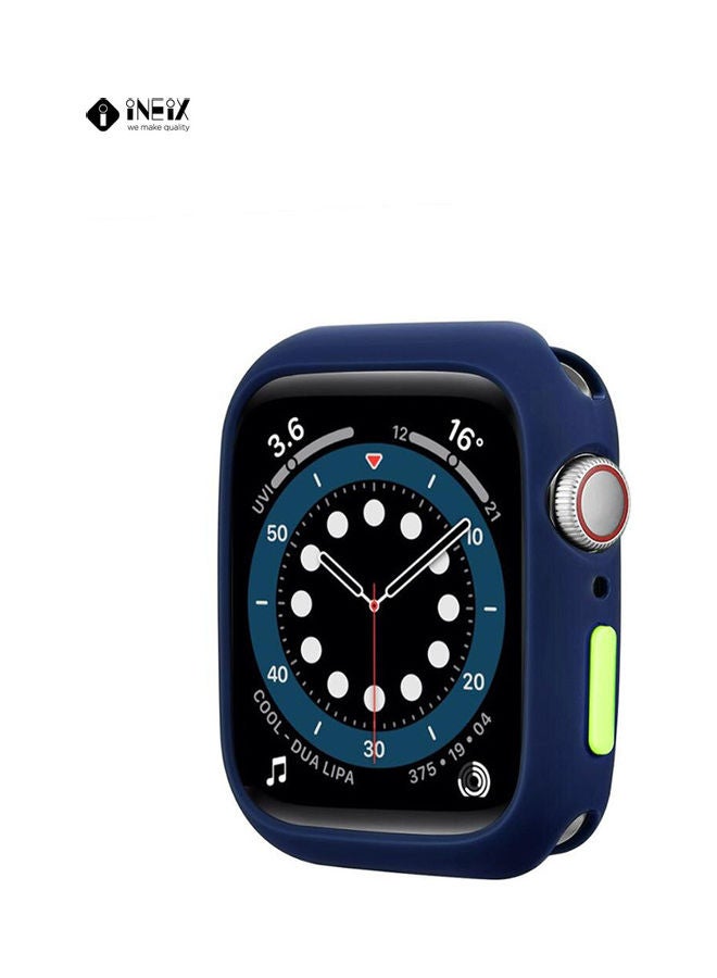 INEIX Soft Silicone Case Cover For Apple Watch 44 mm Dark Blue  - Image 1