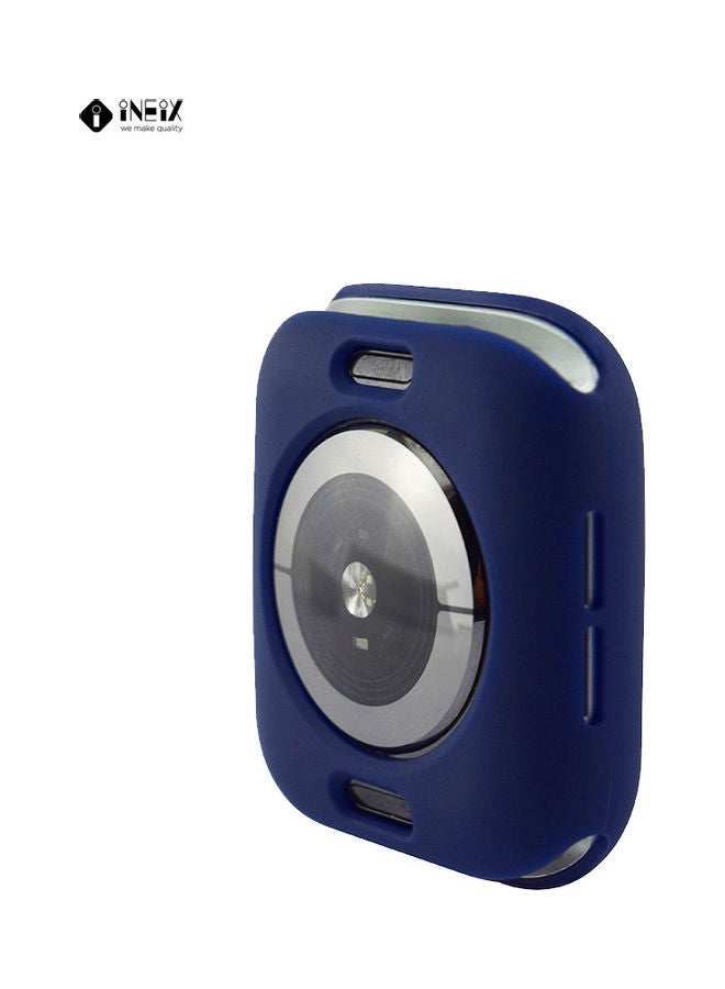 INEIX Soft Silicone Case Cover For Apple Watch 44 mm Dark Blue  - Image 3