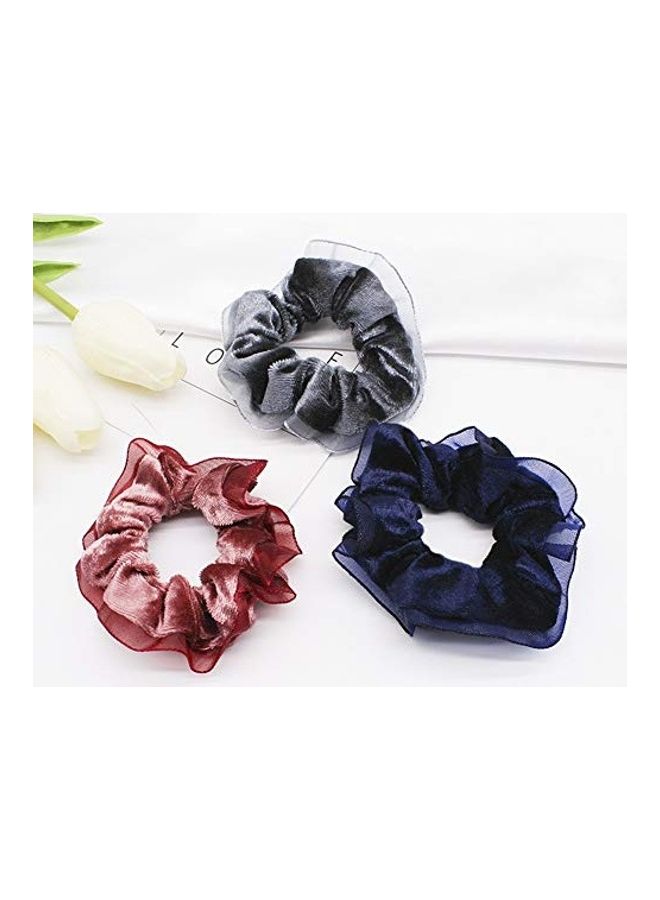 10-Piece Soft Velvet Hair Scrunchie Hair Bands Multicolour - Image 4