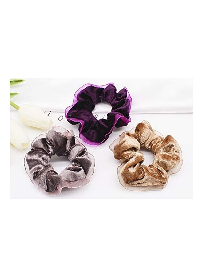 10-Piece Soft Velvet Hair Scrunchie Hair Bands Multicolour - Image 5