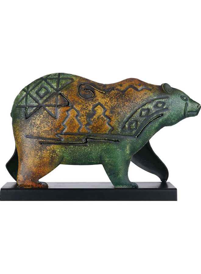 TOOARTS Iron Bear Sculpture Green/Yellow - Image 1