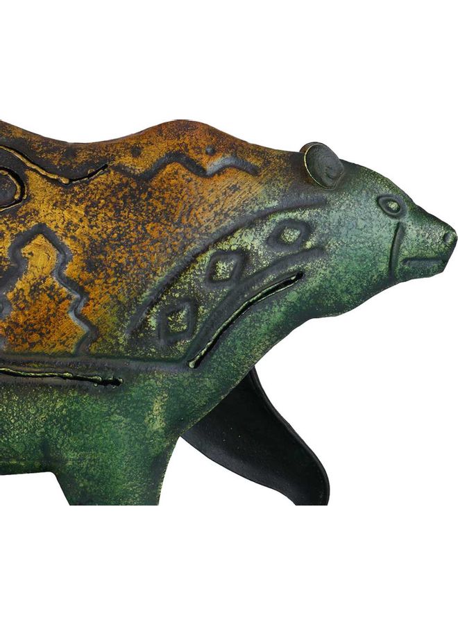 TOOARTS Iron Bear Sculpture Green/Yellow - Image 4