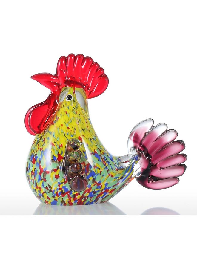 TOOARTS Rooster Glass Sculpture Multicolour  - Image 1