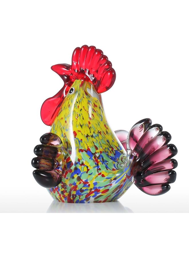 TOOARTS Rooster Glass Sculpture Multicolour  - Image 2