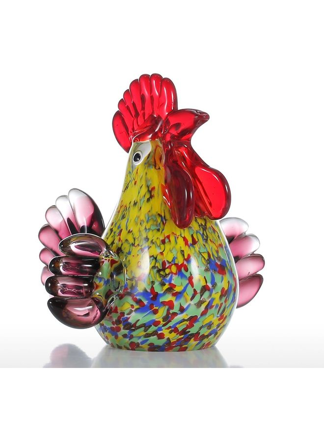 TOOARTS Rooster Glass Sculpture Multicolour  - Image 3
