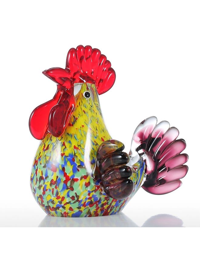 TOOARTS Rooster Glass Sculpture Multicolour  - Image 4